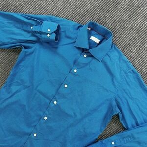 Eton Slim Fit Dress Shirt Blue White Pattern Men 41 / 16 Long Sleeve Casual Work